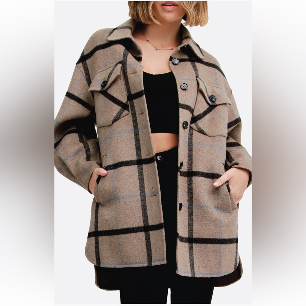 NWT BELLE AND BLOOM Rivers Edge Wool Blend Shirt Jacket